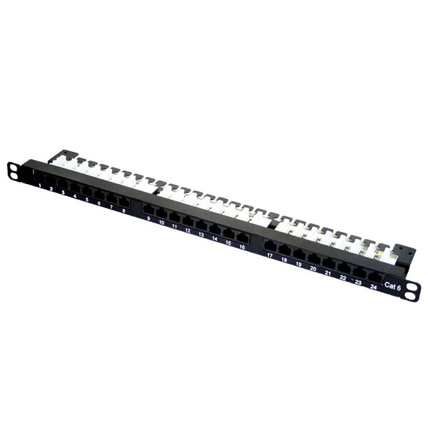Cat6 Utp Patch Panel - 24-Port, High-Density 19" Rack Mnt, 1/2U